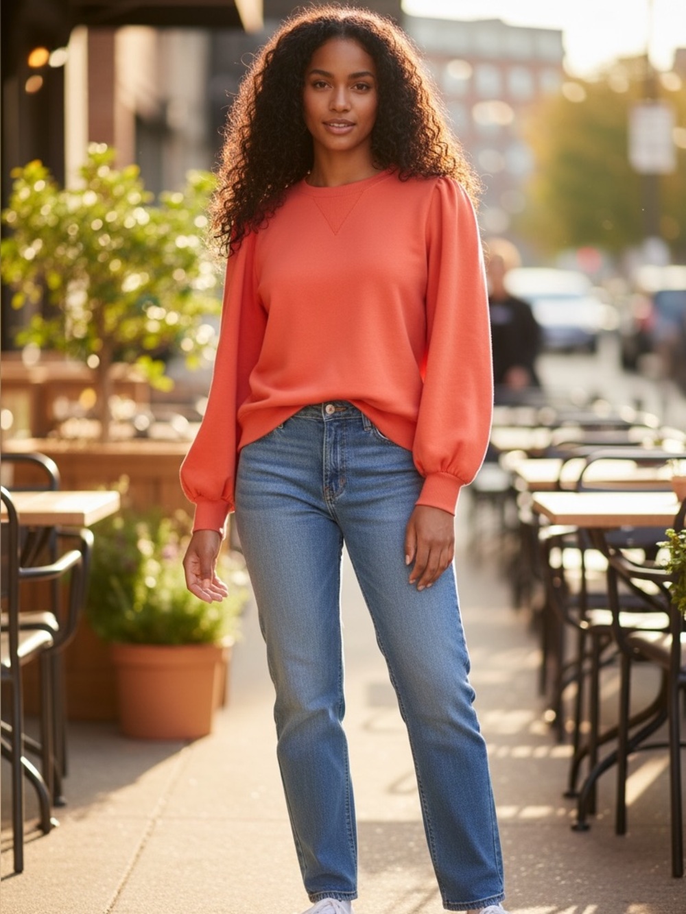 Who What Wear Coral Sweater
